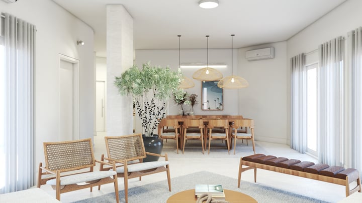 Sala de casa em Praia Grande projetada pela casamar•••, imagem 2