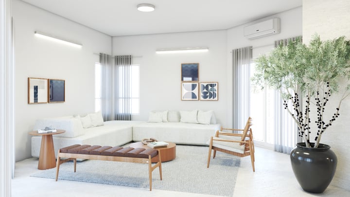 Sala de casa em Praia Grande projetada pela casamar•••, imagem 3